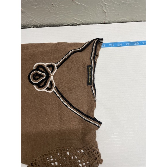 Sydney Easton Knit Top Womens Brown Short Sleeve Stretch Vintage Size Small? - Picture 7 of 7